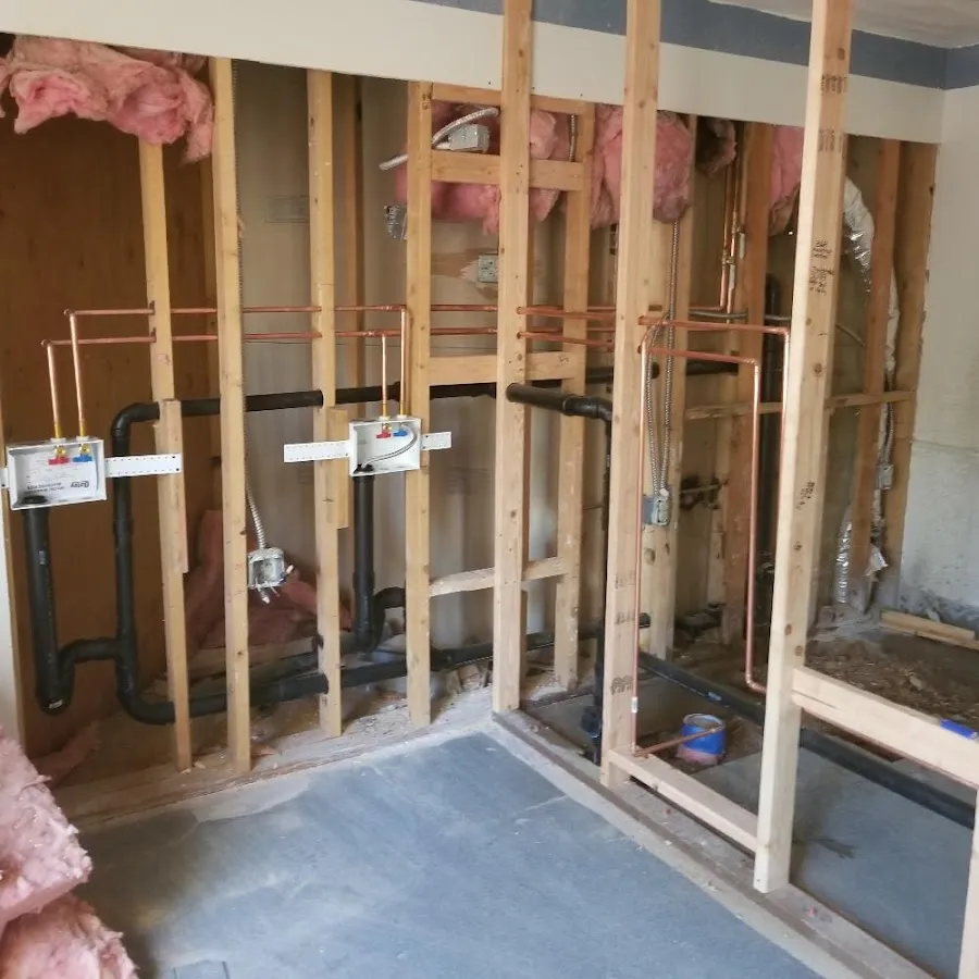 Copper pipe rough-in and plumbing installation in Purcellville